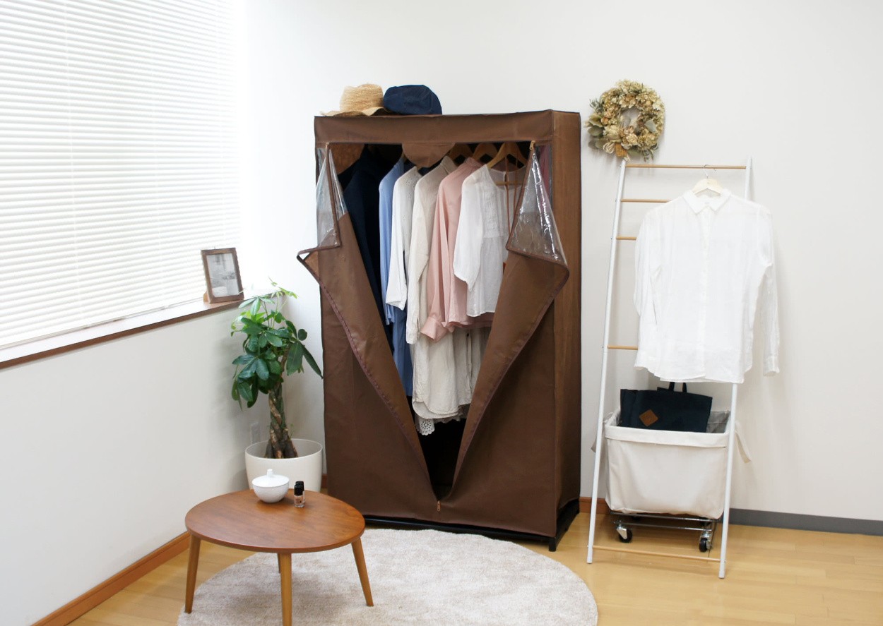 ハンガーラック コートハンガー ワードローブ ハンガーラック カバー付き クローゼット 衣類収納 ワードローブ 洋服