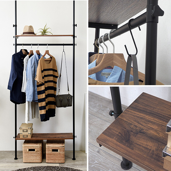 【mono flat】wood モダンスタンド X型ハンガー DIY コートハンガー 幅90cm 黒 白 棚 おしゃれ モダン 玄関 狭い
