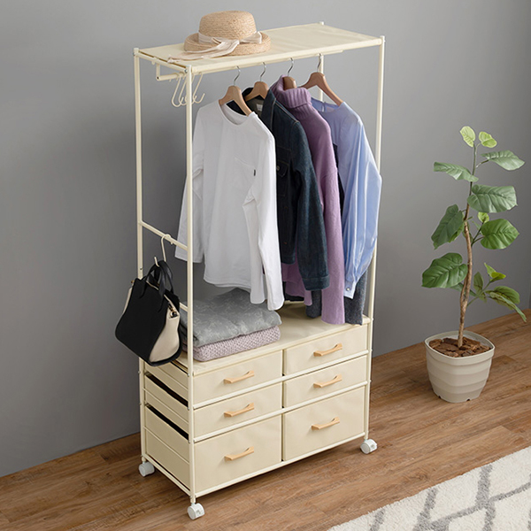 ハンガーラック 衣類収納 コートハンガー シンプル 引出し 収納