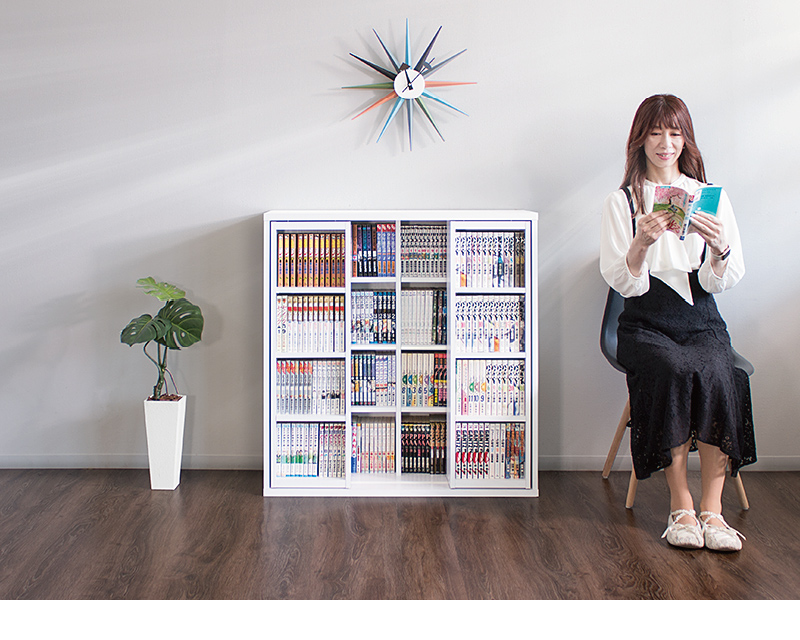 本棚 スライド本棚 全段B6 幅90 奥深 ダブルスライド CDラック 本棚 スライド本棚 全段B6 幅90 奥深 ダブルスライド CDラック