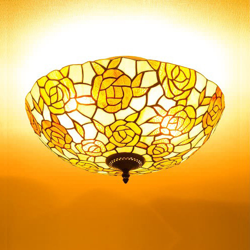 シーリングライト ステンドグラス 照明 ローズドレ LED電球付き 花