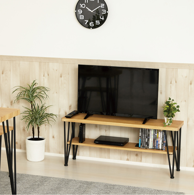 ローボード 幅105 木製 ブラウン リビングボード 37v 42v