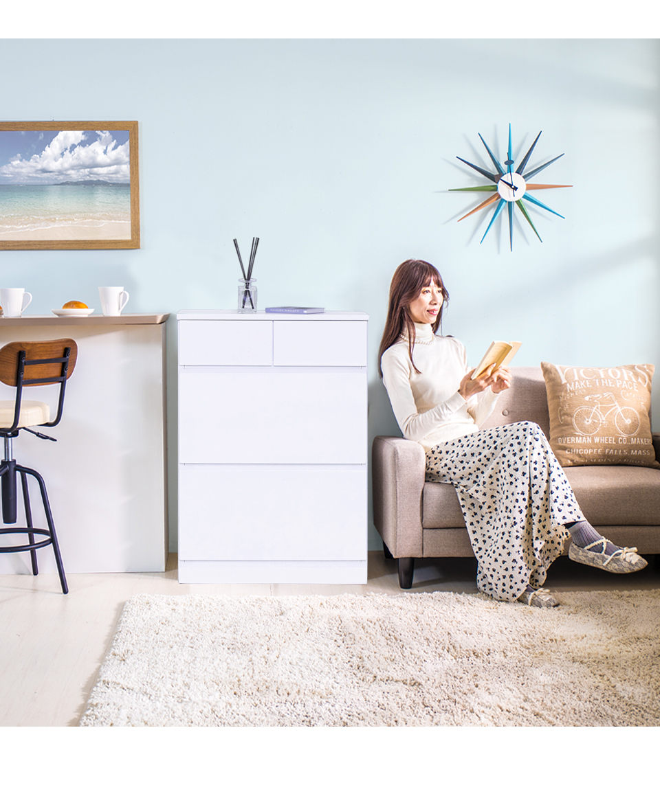 タンス　引き出し　収納　6段引き出し　3段開き扉 IRIS OHYAMA（アイリスオーヤマ） チェスト 6段 ランドリーチェスト 白