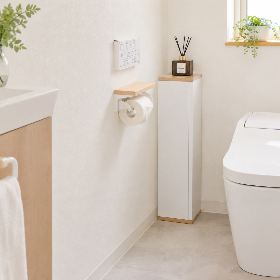 トイレ収納 スリム コーナー ラック トイレットペーパー ストッカー