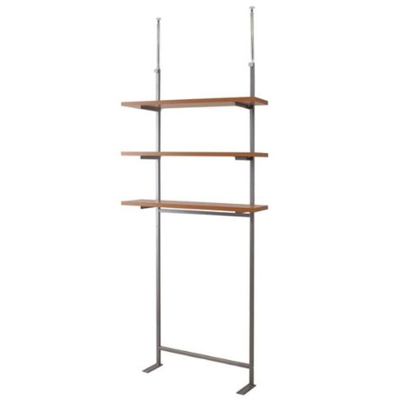 オープンラック 壁面 突っ張り 日本製 幅90cm 3段 おしゃれ 白 壁面