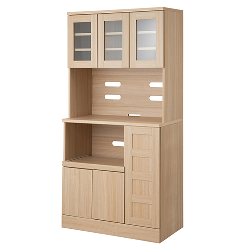 食器棚 キッチン収納 カップボード 幅90 レンジ台 大容量 白 キッチン