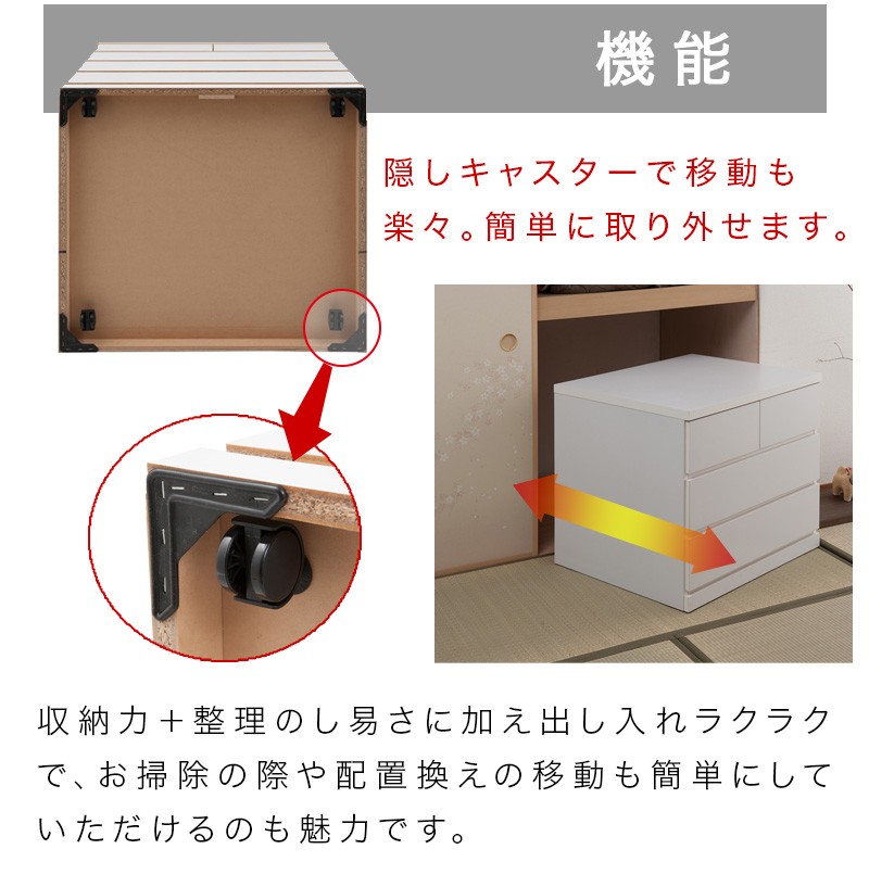 チェスト タンス 衣類収納 押入れタンス 3段 幅75 奥行65 日本製 完成