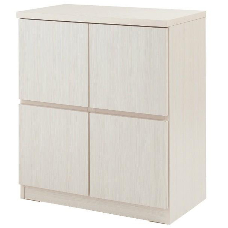 キャビネット 幅78cm フラップ扉 収納棚 日本製 ホワイト スクエア キャビネット 扉タイプ 北欧 幅70 高さ80 国産 完成品