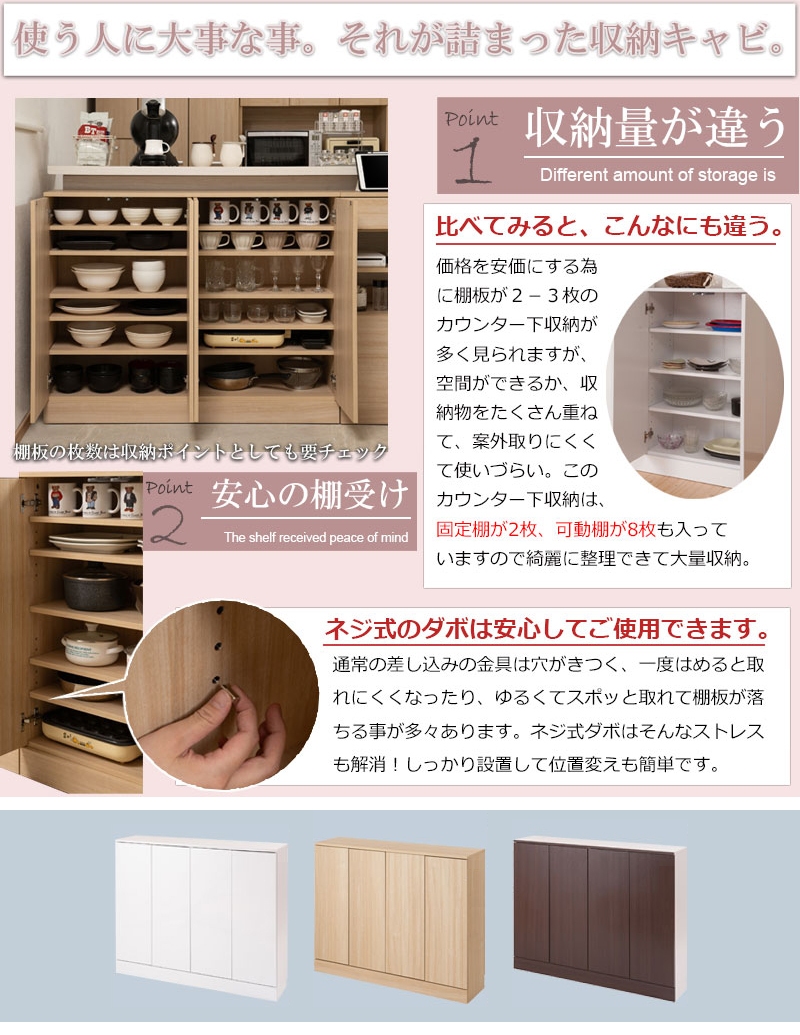 ☆キャビネット ホワイト 棚板8枚&棚ダボ32個付き☆ キッチンシリーズ ☆キャビネット ホワイト 棚板8枚&棚ダボ32個付き☆ キッチンシリーズ