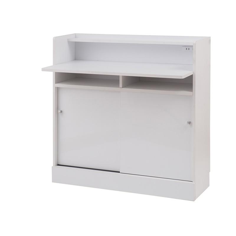 デスク 幅90cm カウンター下 おしゃれ 学習デスク 机 収納 棚付き 床頭