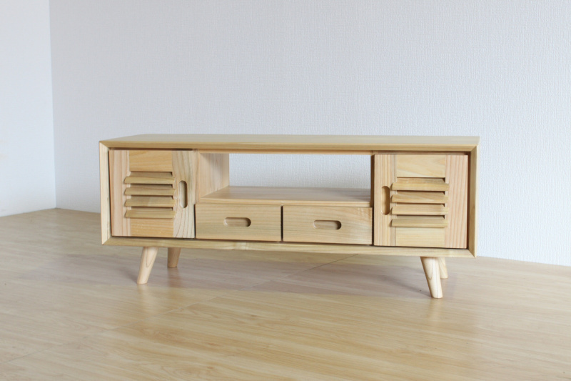 天然木 無垢材 TVボード 幅107 テレビ台 テレビラック 脚付き