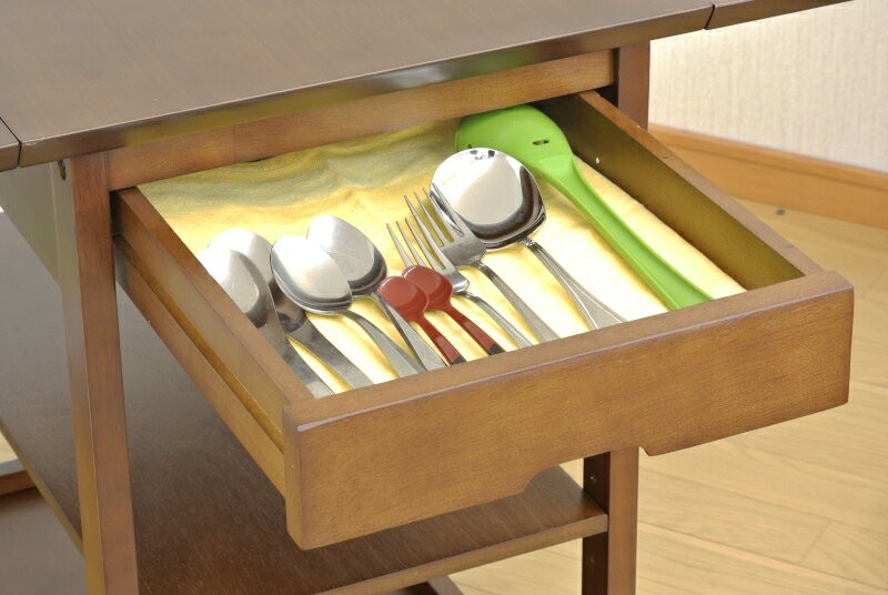 キッチンワゴン 両バタフライワゴン キッチンカウンター ワゴン ラック