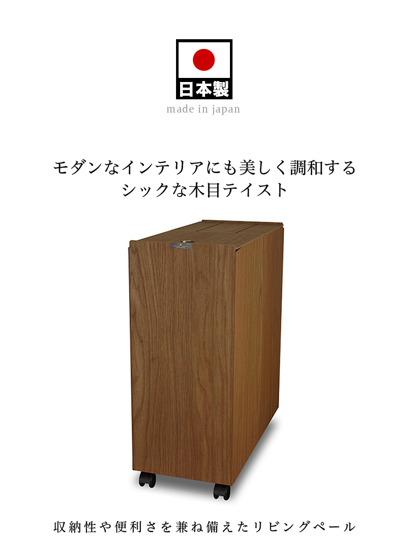 リビングペール キッチンゴミ箱 30L 30リットル 木目 おしゃれ ふた付 Bosk バスク リビング キッチン 木目調 ごみ箱 北欧 シンプル ダストボックス 日本製_1
