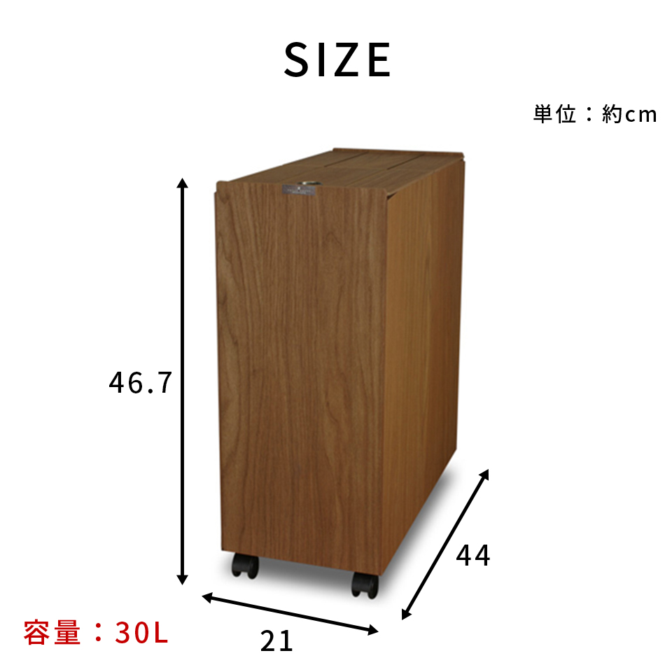 リビングペール キッチンゴミ箱 30L 30リットル 木目 おしゃれ ふた付 Bosk バスク リビング キッチン 木目調 ごみ箱 北欧 シンプル ダストボックス 日本製_6
