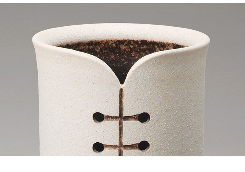 傘立て 信楽焼 ツートン デザインカット 信楽焼き 傘立 幅24.5 高さ47