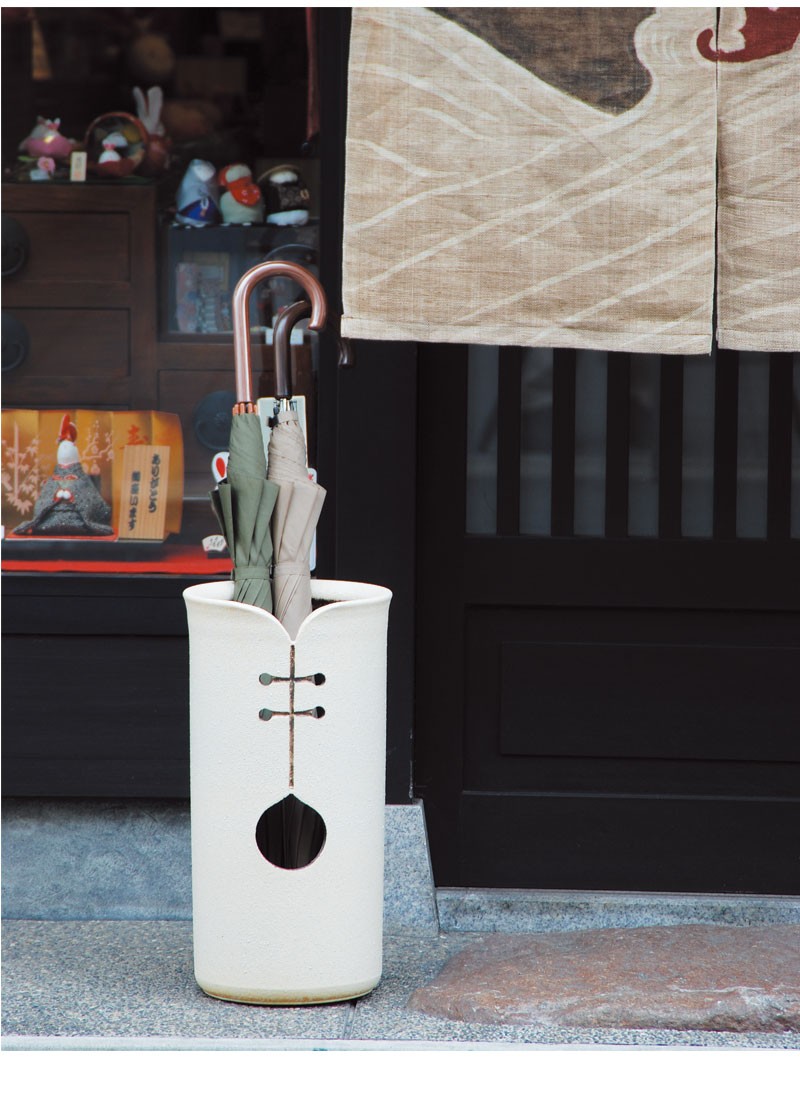 信楽焼傘立て  ツートン 高さ４７cm 傘立て 信楽焼 ツートン デザインカット 信楽焼き 傘立 幅24.5 高さ47