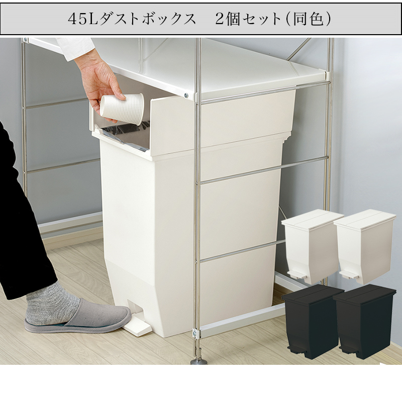 ゴミ箱 2個セット ごみ箱 ダストボックス 45L 45リットル スリム