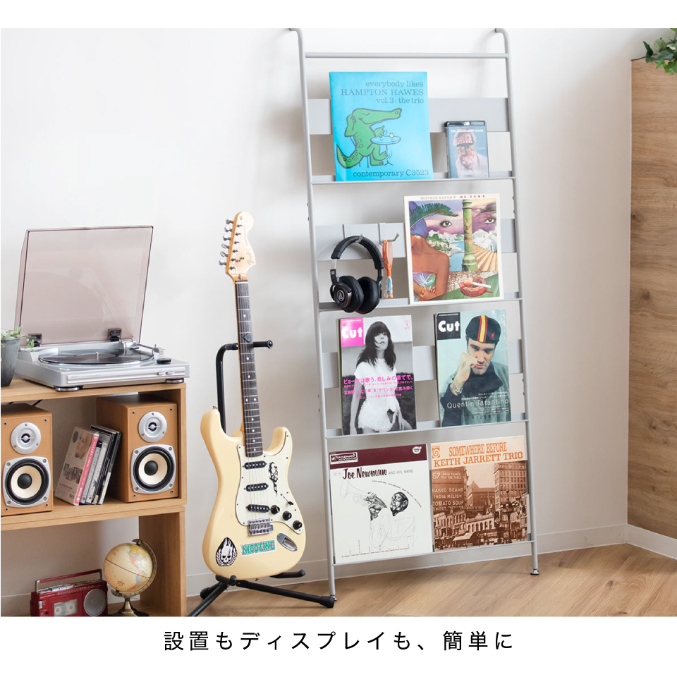 レコードディスプレイ　LP3枚用2本セット　　レコードラック レコードラック レコード 棚 ディスプレイラック おしゃれ