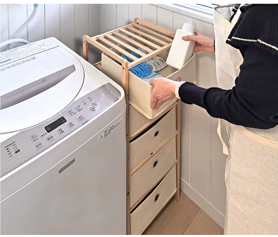 天然木 ファブリック チェスト 5段 幅32 スリム 不織布 不織布チェスト