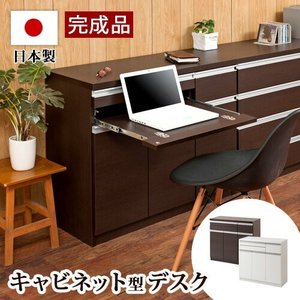 デスク 机 パソコンデスク 日本製 完成品 収納できる キャビネット型 