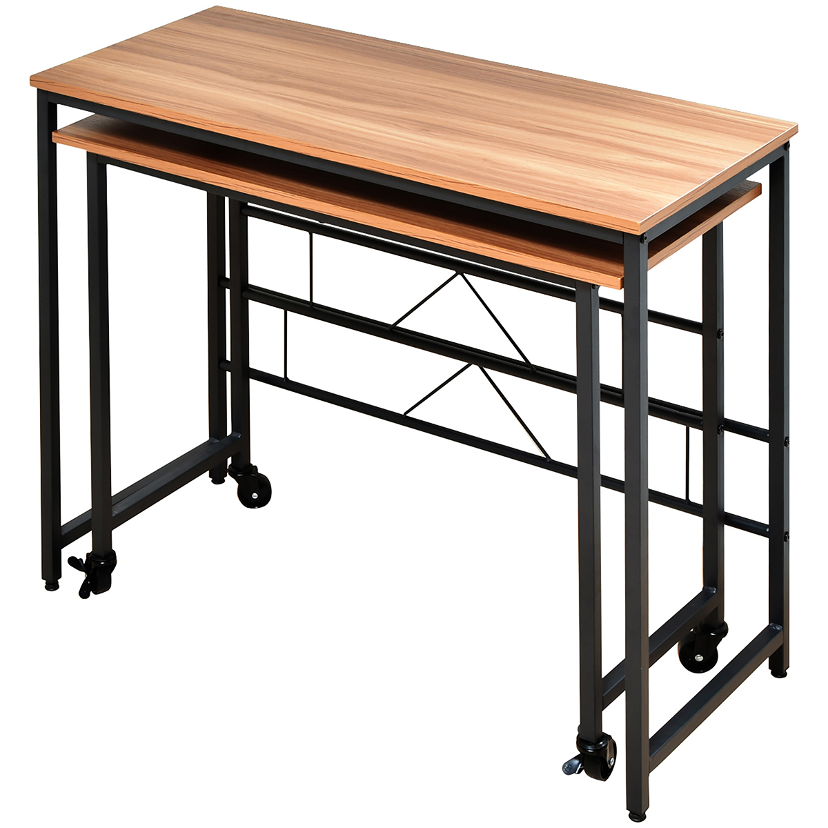 ワークデスク 幅90cm 長方形 スクエア 多機能 L字 伸長 伸縮 木目調