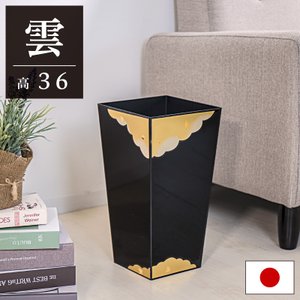 ゴミ箱 蒔絵調 漆器調 おしゃれ 高さ36cm 正方形 和室 ダストボックス