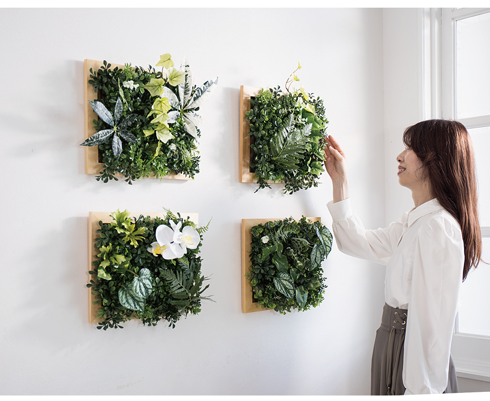 フェイクグリーン 壁掛け 造花 観葉植物 玄関飾り 壁飾り 植物 壁面 2