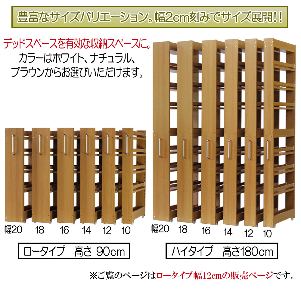 隙間収納 ワゴン幅12 奥行55 高さ90 キ...の詳細画像2