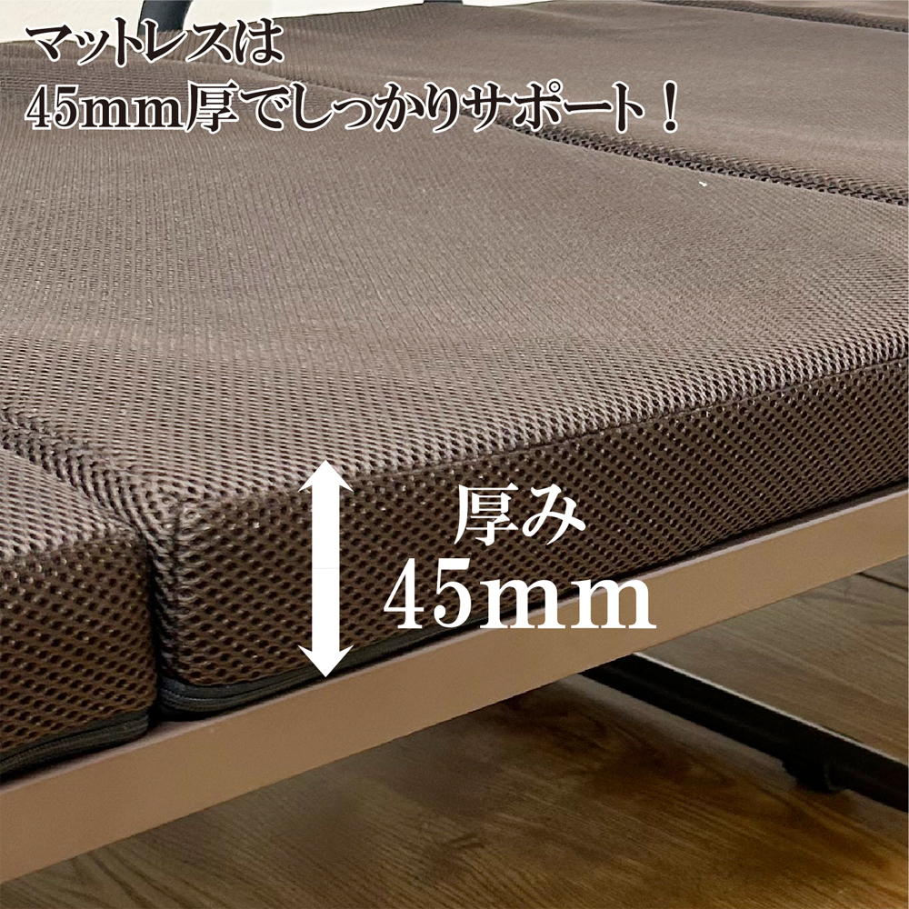 折りたたみベッド シングル コンパクト マットレス付き 二つ折り 簡易