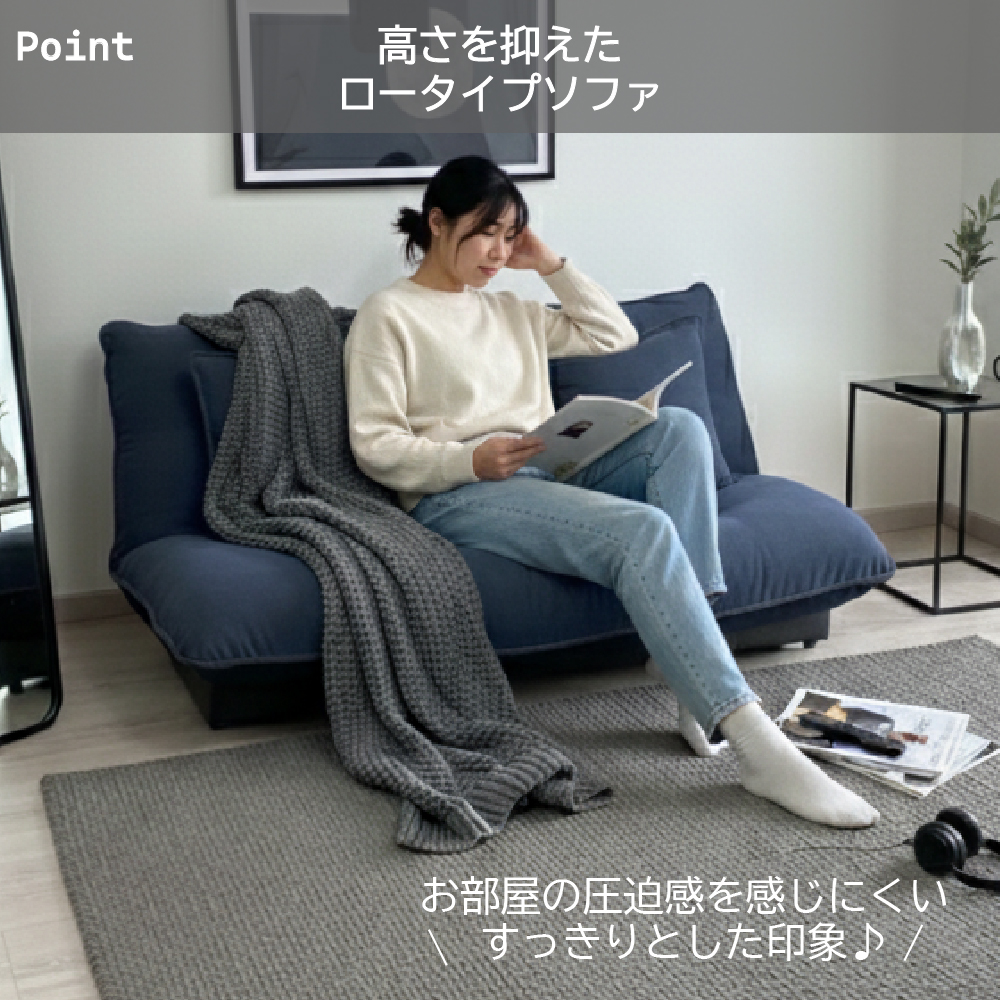 リクライニングローソファ 2人掛け リクライニングソファ 2Pソファ