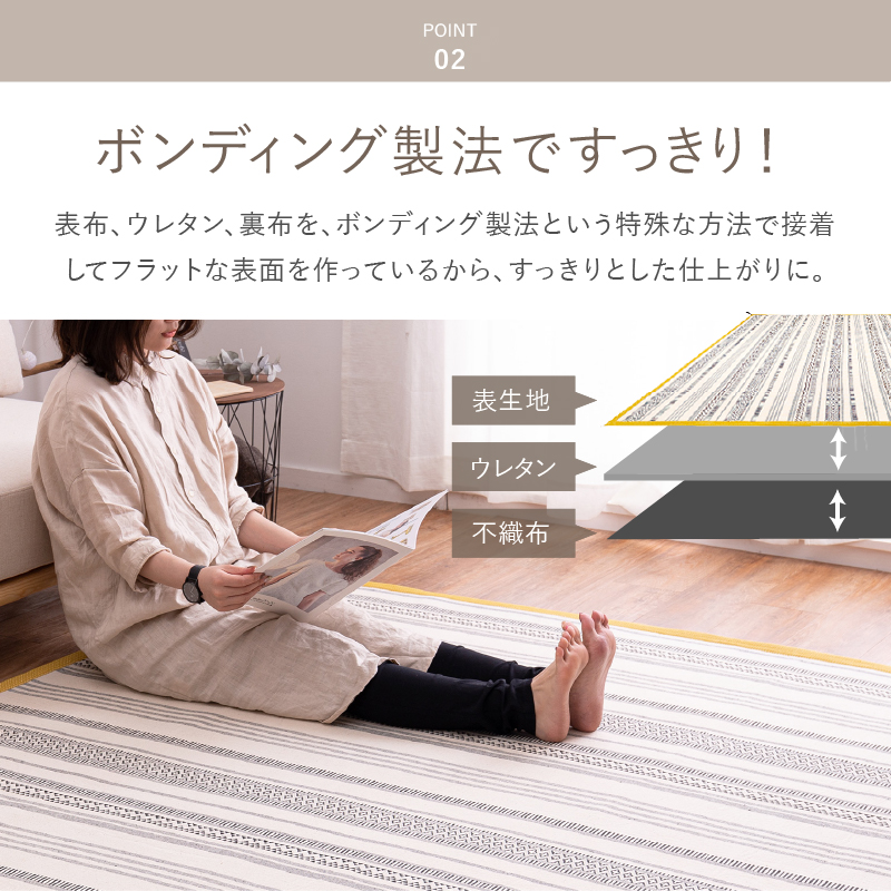 ラグ マット カーペット 3畳 185×240cm 洗える 洗濯機で洗える 綿100％ インド綿 滑り止め付き オールシーズン テラ クラック アルト キラナ |  | 03