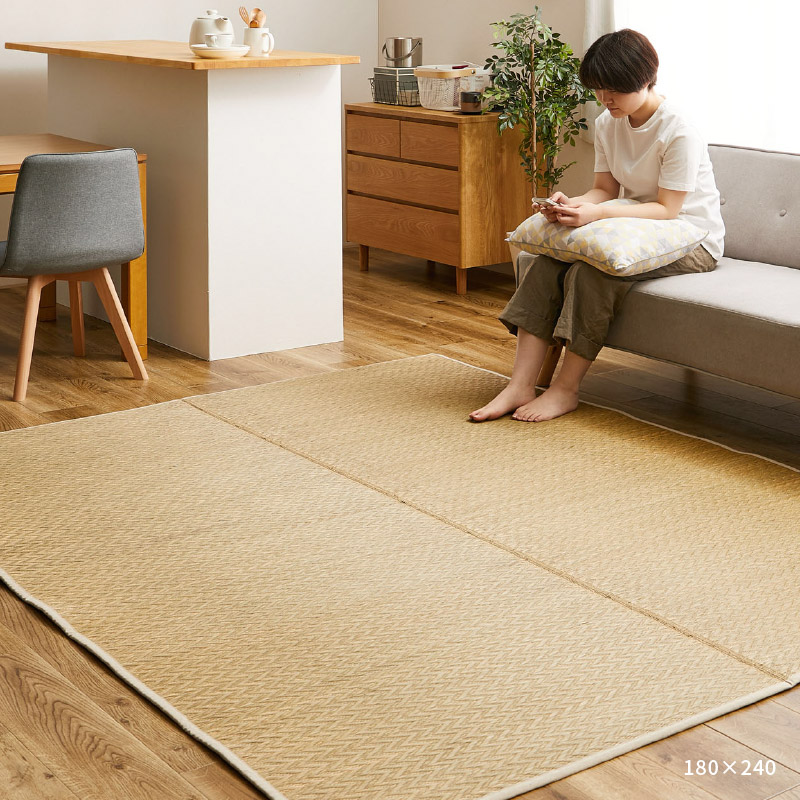 HAGiHARA（萩原） ラグ カーペット い草 2畳 180×180cm ふっくら 厚手