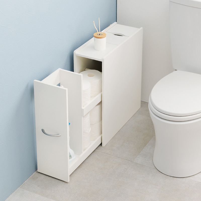 【新品】トイレラック シンプル 収納　ホワイト アウトレット HAGiHARA トイレ 収納 トイレラック スリム 収納棚 おしゃれ