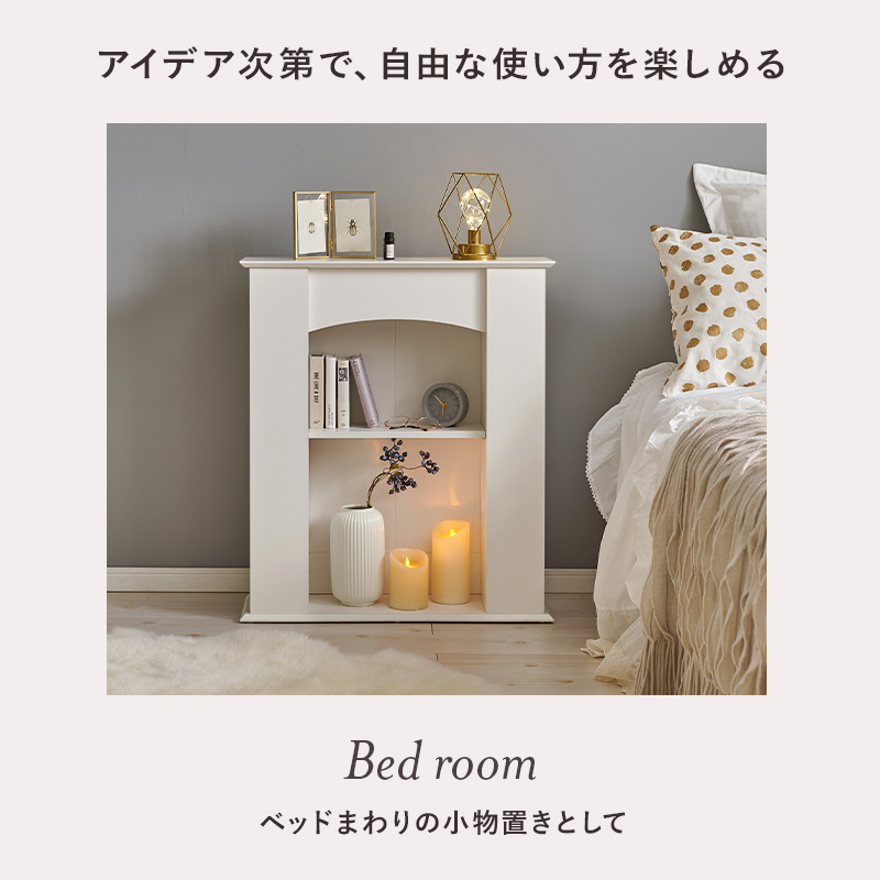 マントルピース 暖炉 マントルピース風 棚 玄関 ディスプレイラック 収納 飾り棚 おしゃれ オープンラック 白 韓国 海外 3段 一人暮らし 扉付き 関連画像5