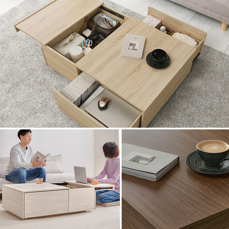 HAGiHARA（萩原） センターテーブル 引き出し 大きい モダン テーブル