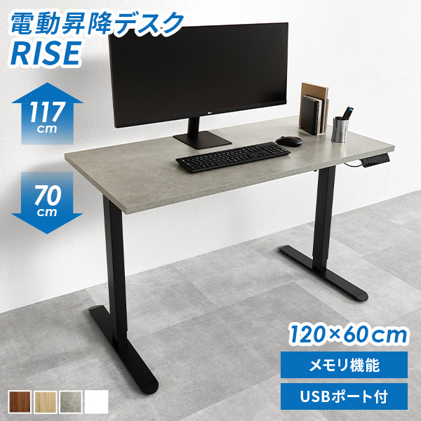 HAGiHARA（萩原） 昇降デスク 120 デスク 昇降式デスク 電動 昇降式