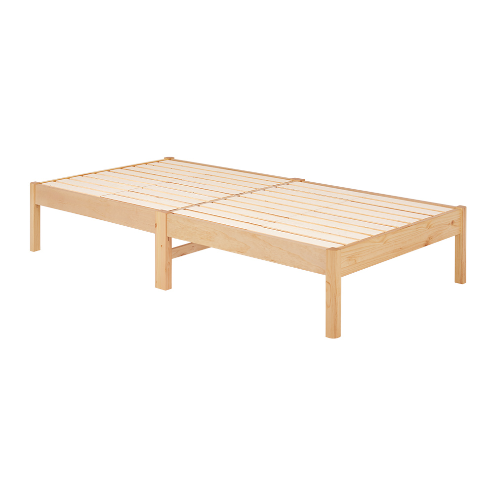 ベッド ベッドフレーム シングル 安い 収納 すのこ 白 おしゃれ 木製 頑丈 組み立て簡単 組立 工具不要 耐荷重350kg すのこベッド 宮無し ベット ネジレス｜kaguhonpo｜03