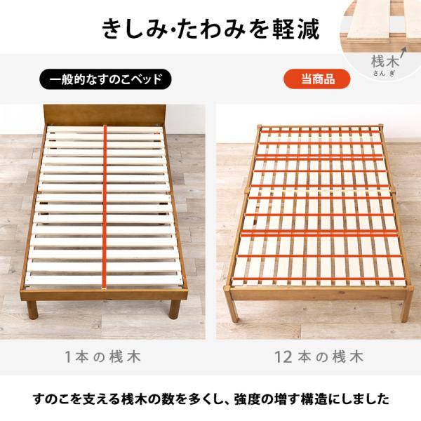 ベッド ベッドフレーム セミダブルベッド 安い すのこ 白 おしゃれ 木製 組立簡単 すのこベッド ベット ネジレス｜kaguhonpo｜12