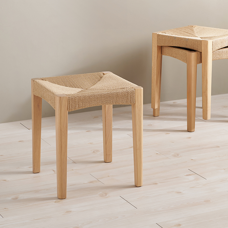 HAGiHARA（萩原） スタッキング スツール 椅子 木製 高さ43