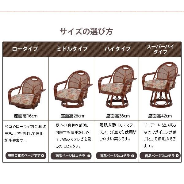 座椅子 回転椅子 ラタンチェア Hagihara & Co. LTD HAGiHARA（萩原） 座椅子 回転 肘付き 肘掛 和室 母の日 父の日 敬老の