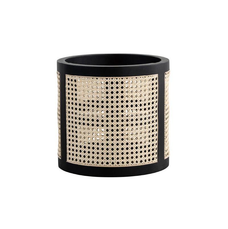 関家具 公式店 バスケット プランター かご ラタン ブラック オーク