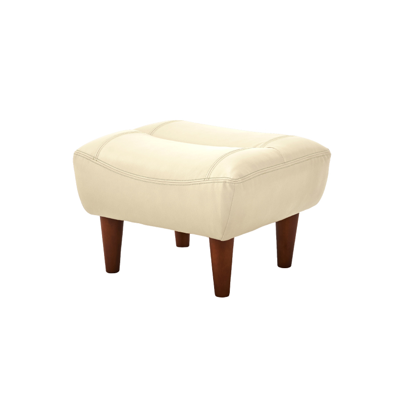 引き取り限定 格安 レザー フットスツール インテリア 家具 ベージュ系 LIFE FURNITURE SF LEATHER STOOL / ライフファニチャー SF レザー