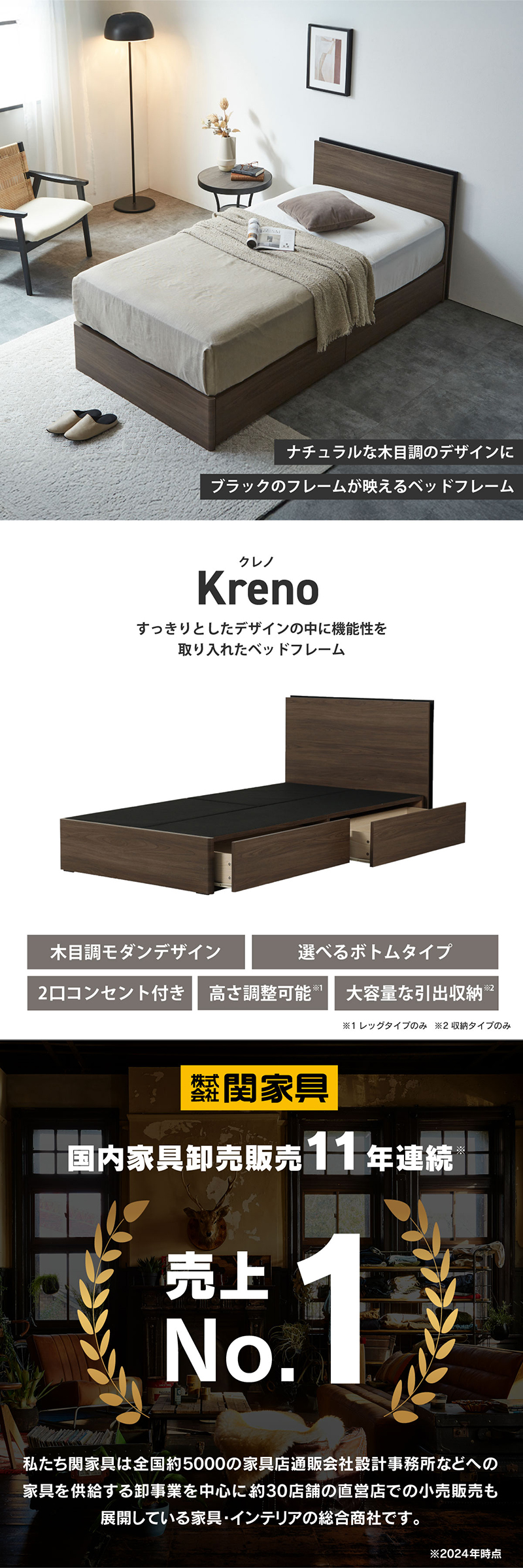 公式】ベッド ベッドフレーム ダブル 床板 レッグタイプ ナチュラル