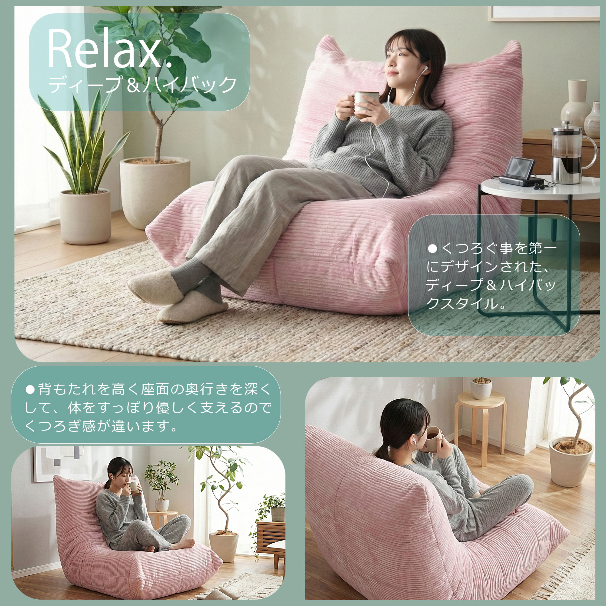 ソファ ソファー 3人掛け 圧縮 ファブリック 幅170cm グレイ 他 全3色 - 画像6
