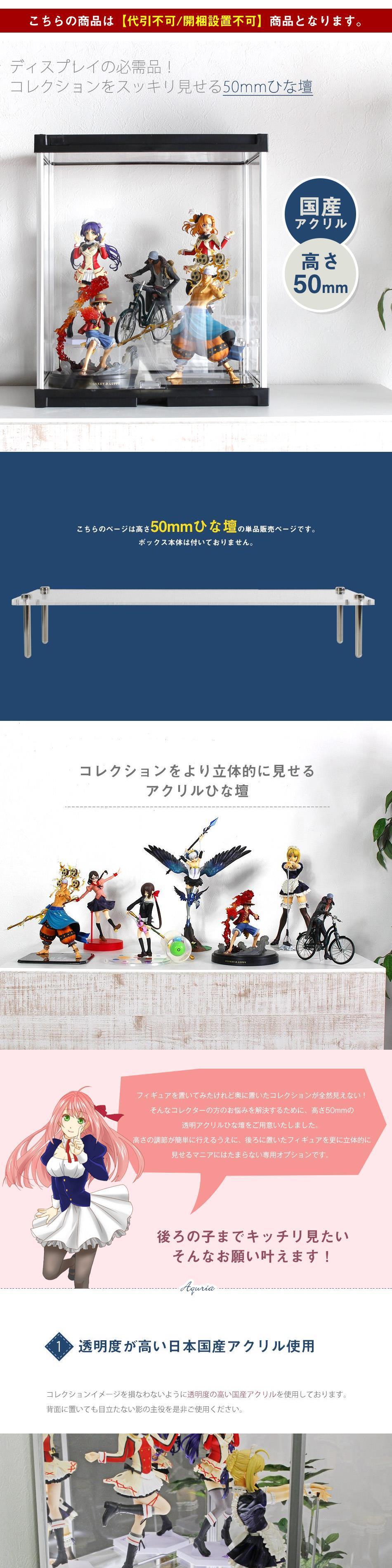 フィギュアラック アクリルラック ひな壇 50mm 単品 ディスプレイ