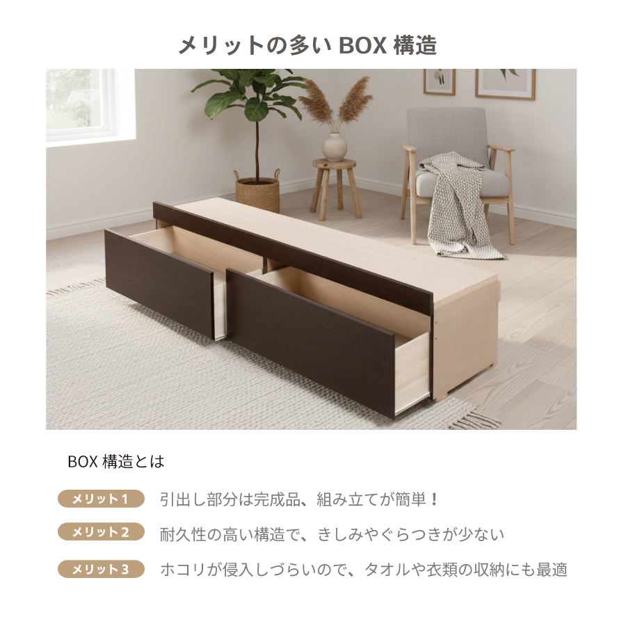 すのこベッド 収納付ベッド シングルベッド ベッドフレーム 日本製 2杯引出 幅98cm コンセント スライドレール ゲイル | ブランド登録なし | 02