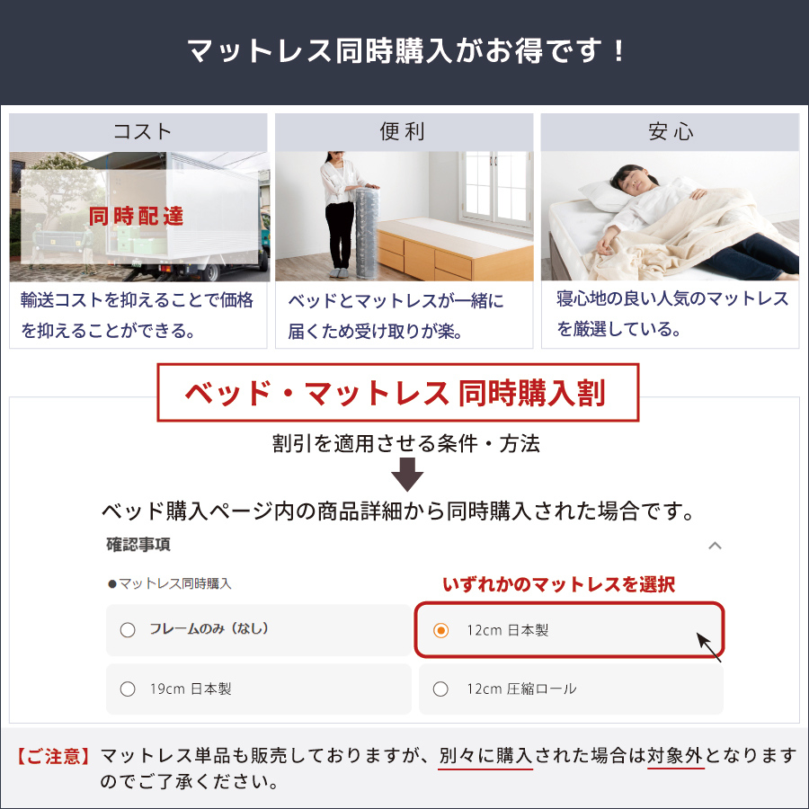 床面33cm レギュラー すのこ ベッド セミダブルカウンター 日本製 ガス圧 縦 関東地区は組立込み ロートブルグ #13