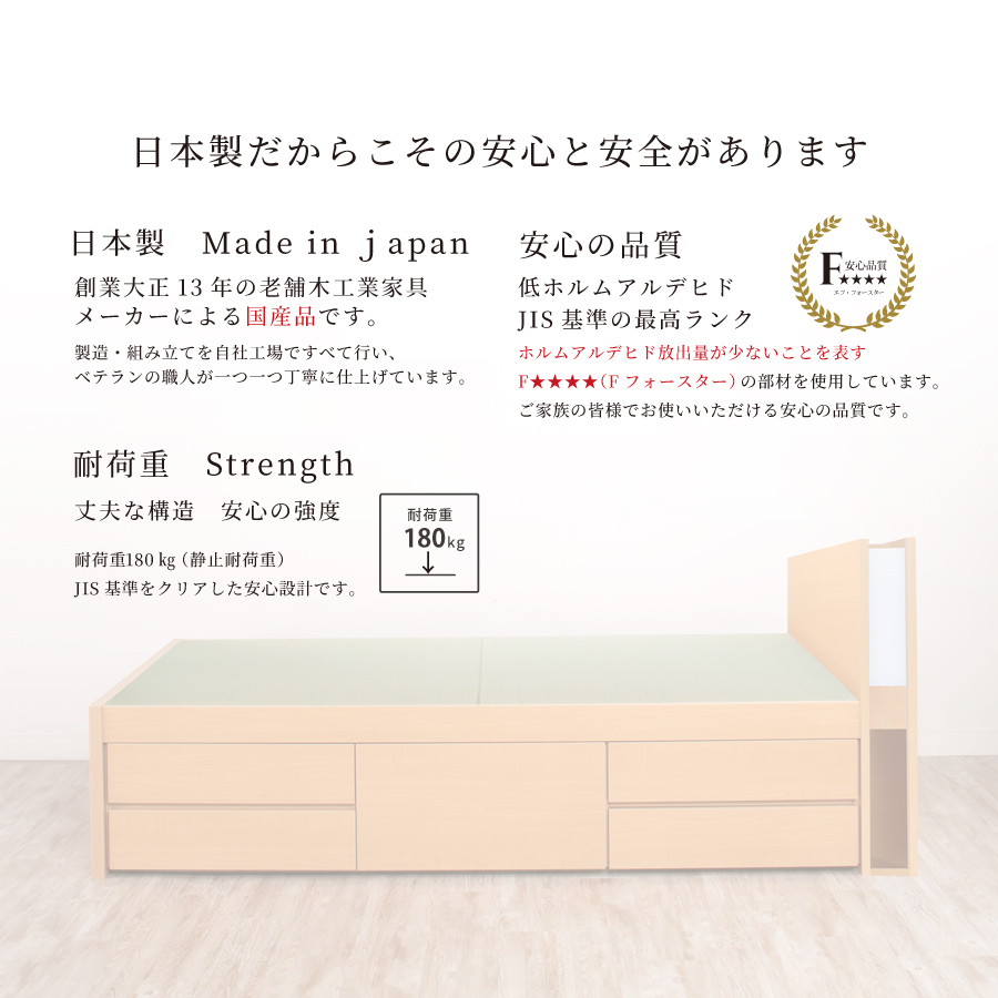 畳ベッド 収納付ベッド シングルベッド ベッドフレーム 引出収納 日本