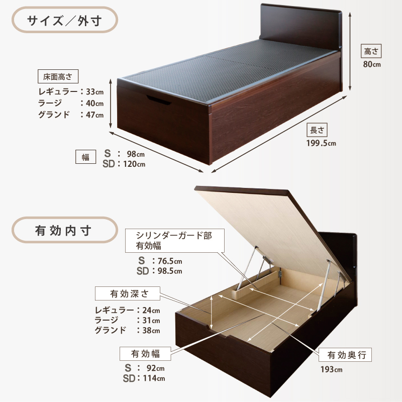 床面40cm ラージ畳 国産畳 シングル フラットパネル 日本製 ガス圧 縦 関東地区は組立込 彩羽 いろは ＃13 | ブランド登録なし | 15