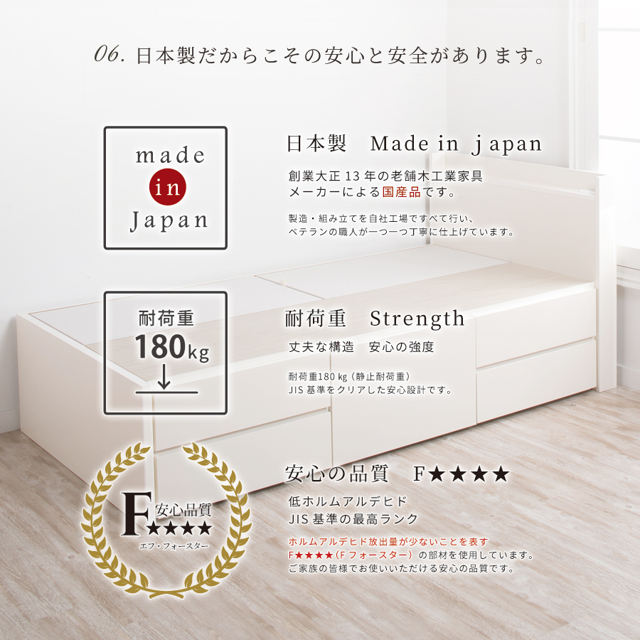 収納付ベッド シングルベッド ベッドフレーム ショート コンパクト 5杯
